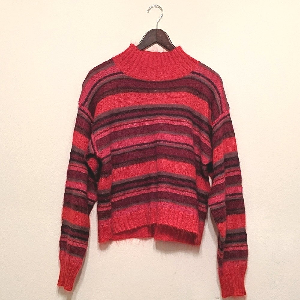 Striped sweater (burgundy,magenta, red and brown)